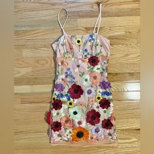 3D Floral Mini Dress - SOLD